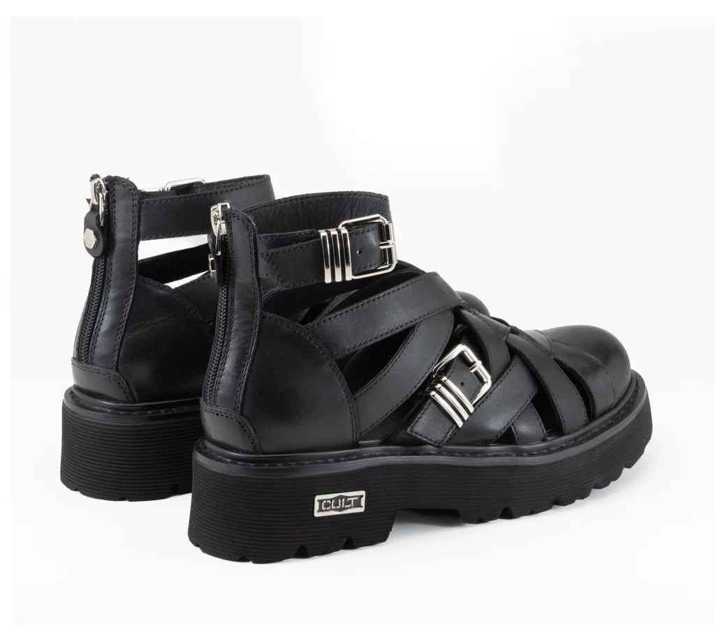 Cult Sandalo Donna SLASH CLW469400 Nero - Pelle Platform Fibbie Glam-Rock