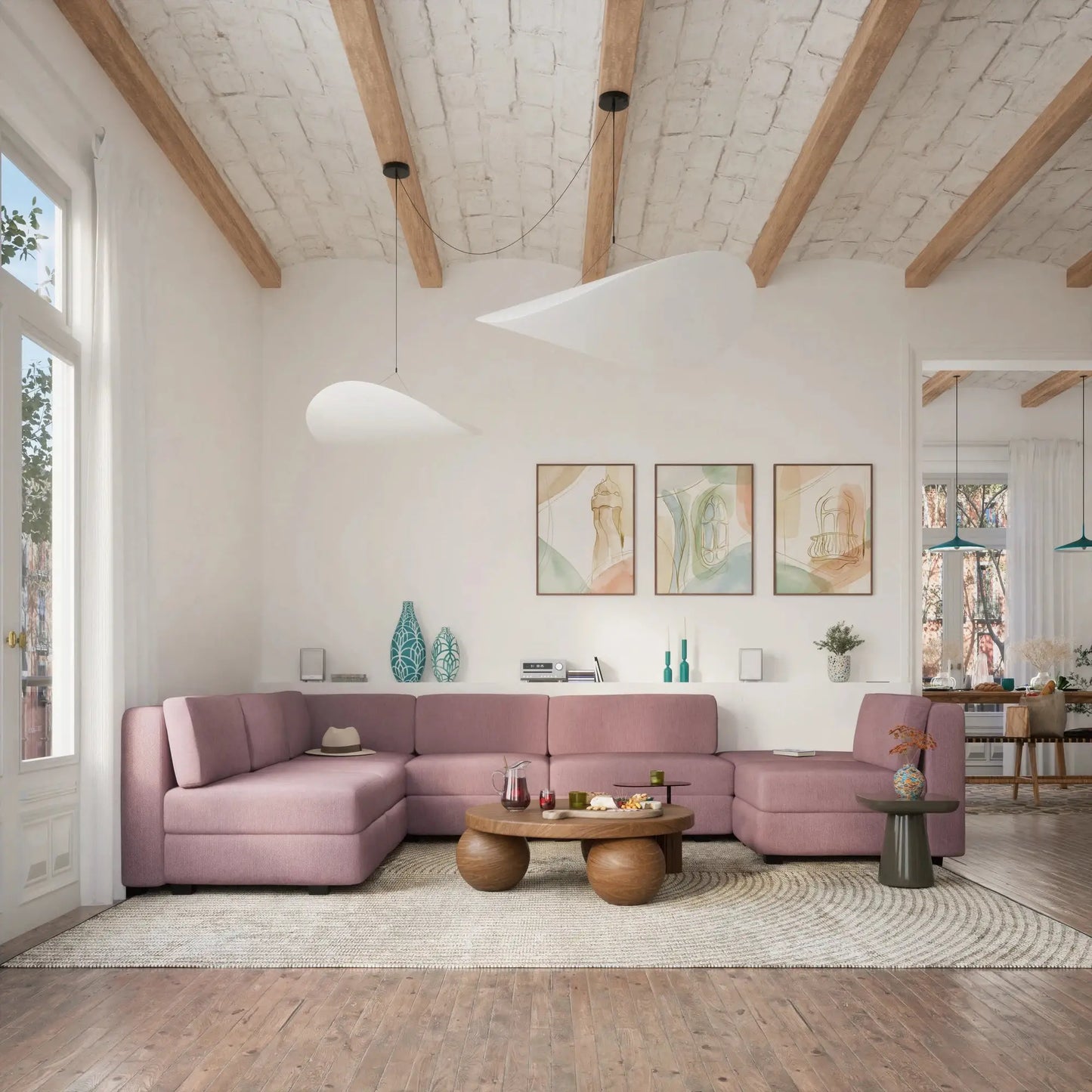 Modulares Sofa GRACIA - Eckmodul Altrosa