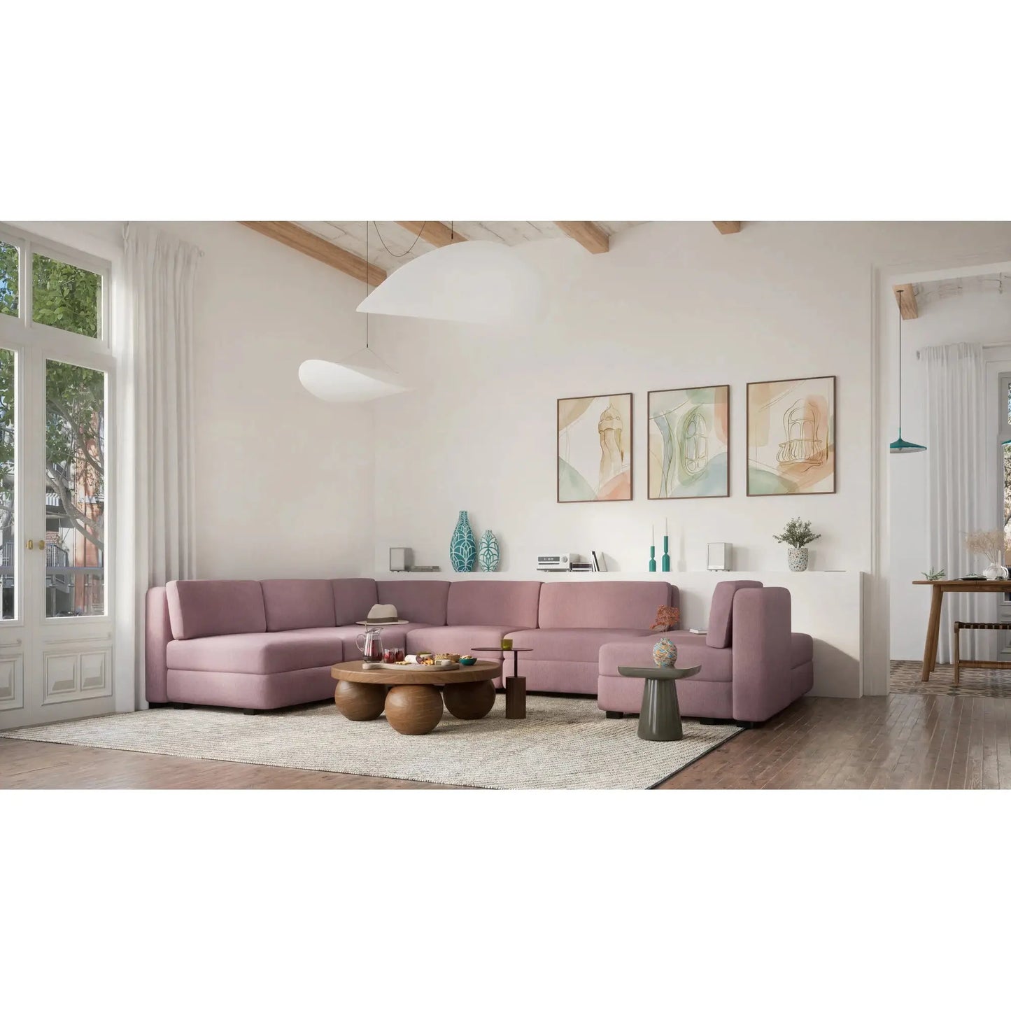 Modulares Sofa GRACIA - Eckmodul Altrosa