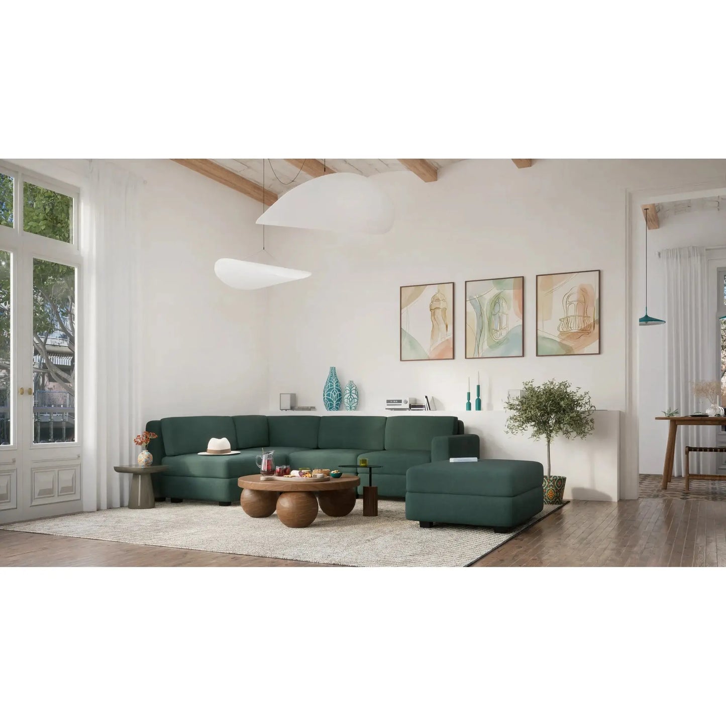 Modulares Sofa GRACIA – Eckmodul Grün