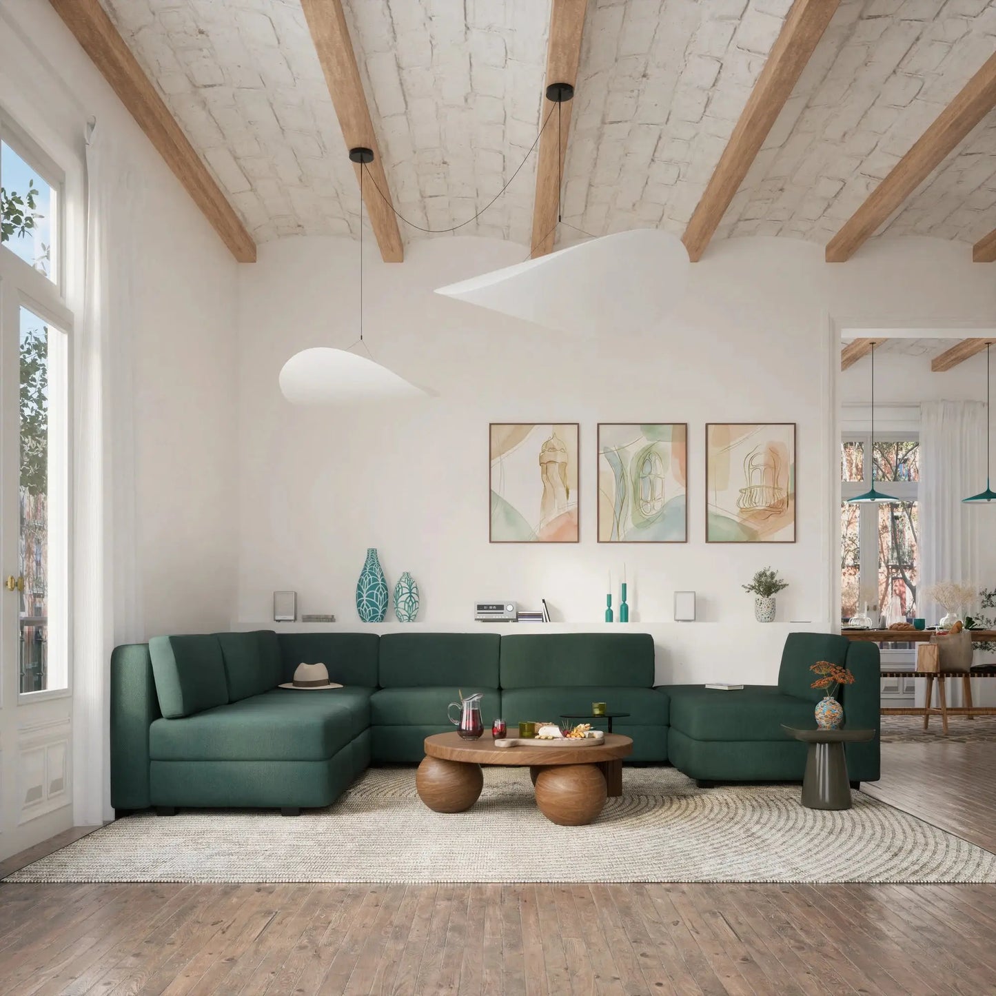 Modulares Sofa GRACIA – Eckmodul Grün