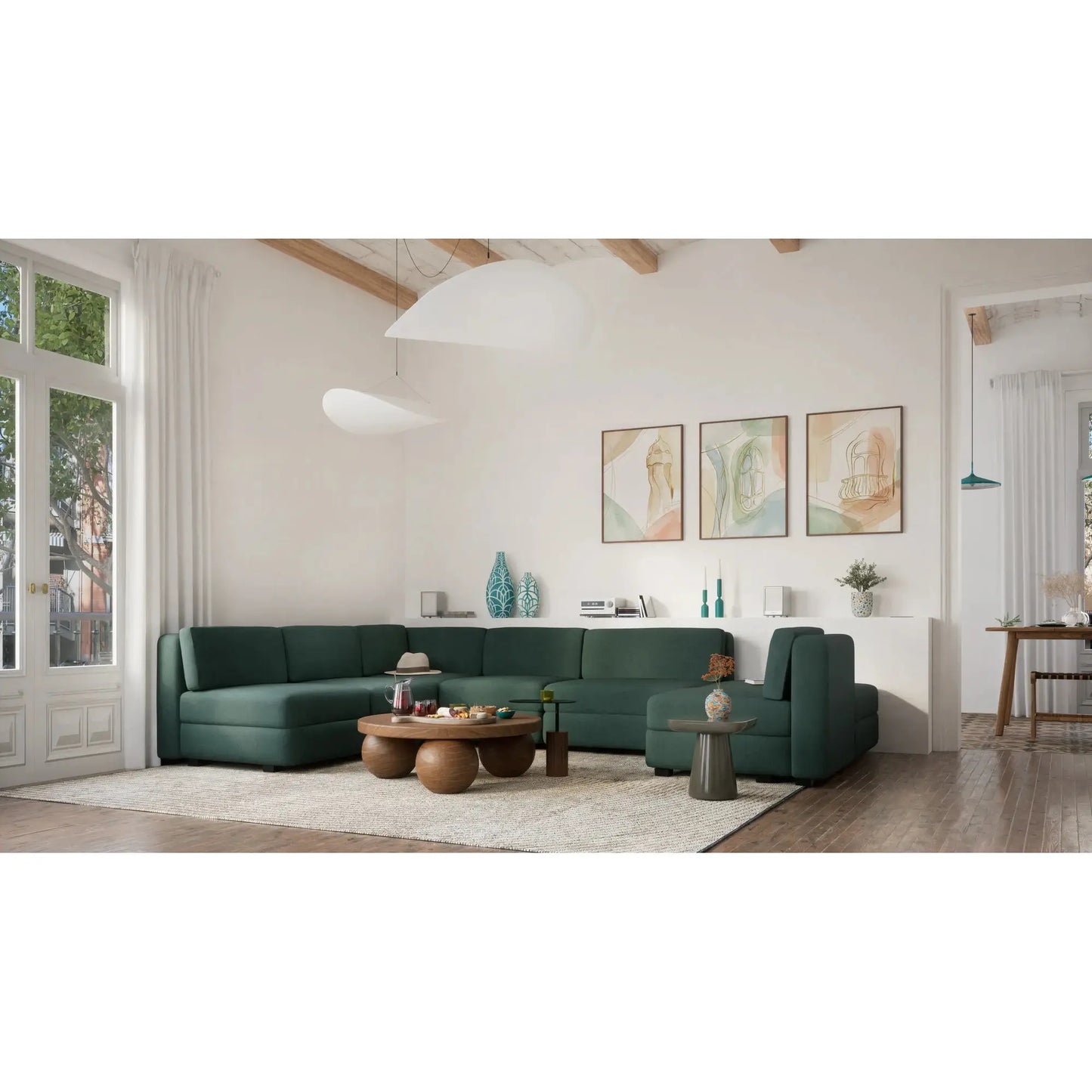 Modulares Sofa GRACIA – Eckmodul Grün