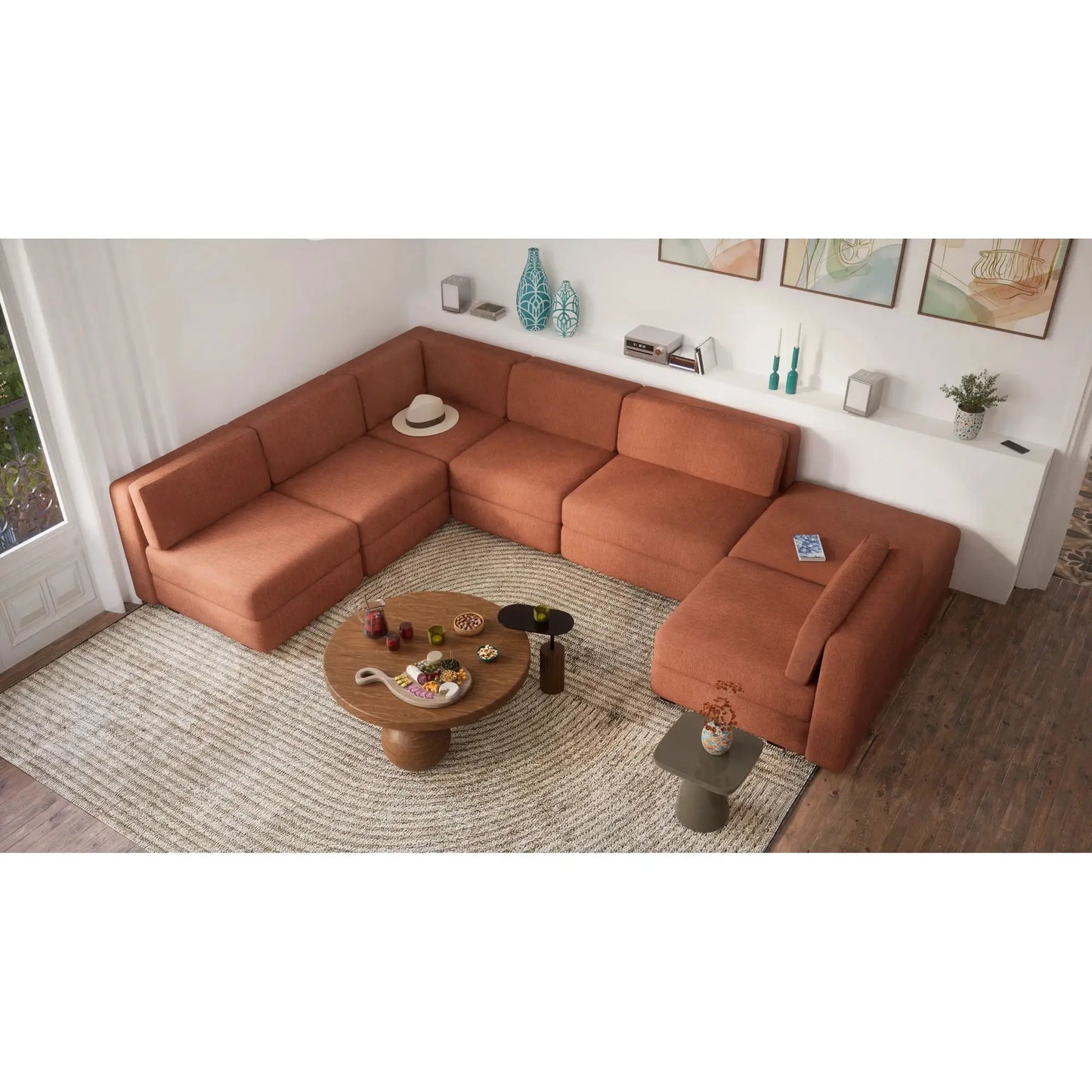 Modulares Sofa GRACIA - Eckmodul - Terrakotta