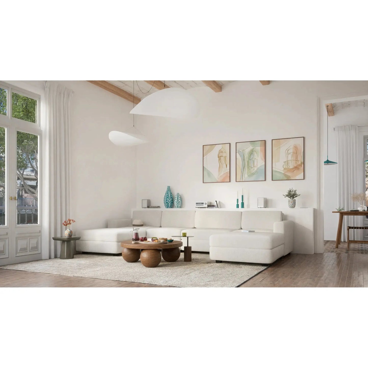Divano Modulare GRACIA - Modulo Singolo Grande Beige Crema