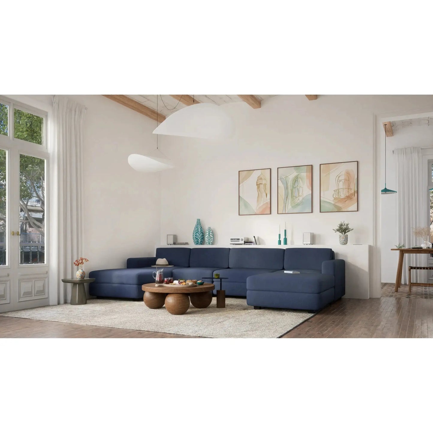 Divano Modulare GRACIA - Modulo Singolo Grande - Blu Scuro