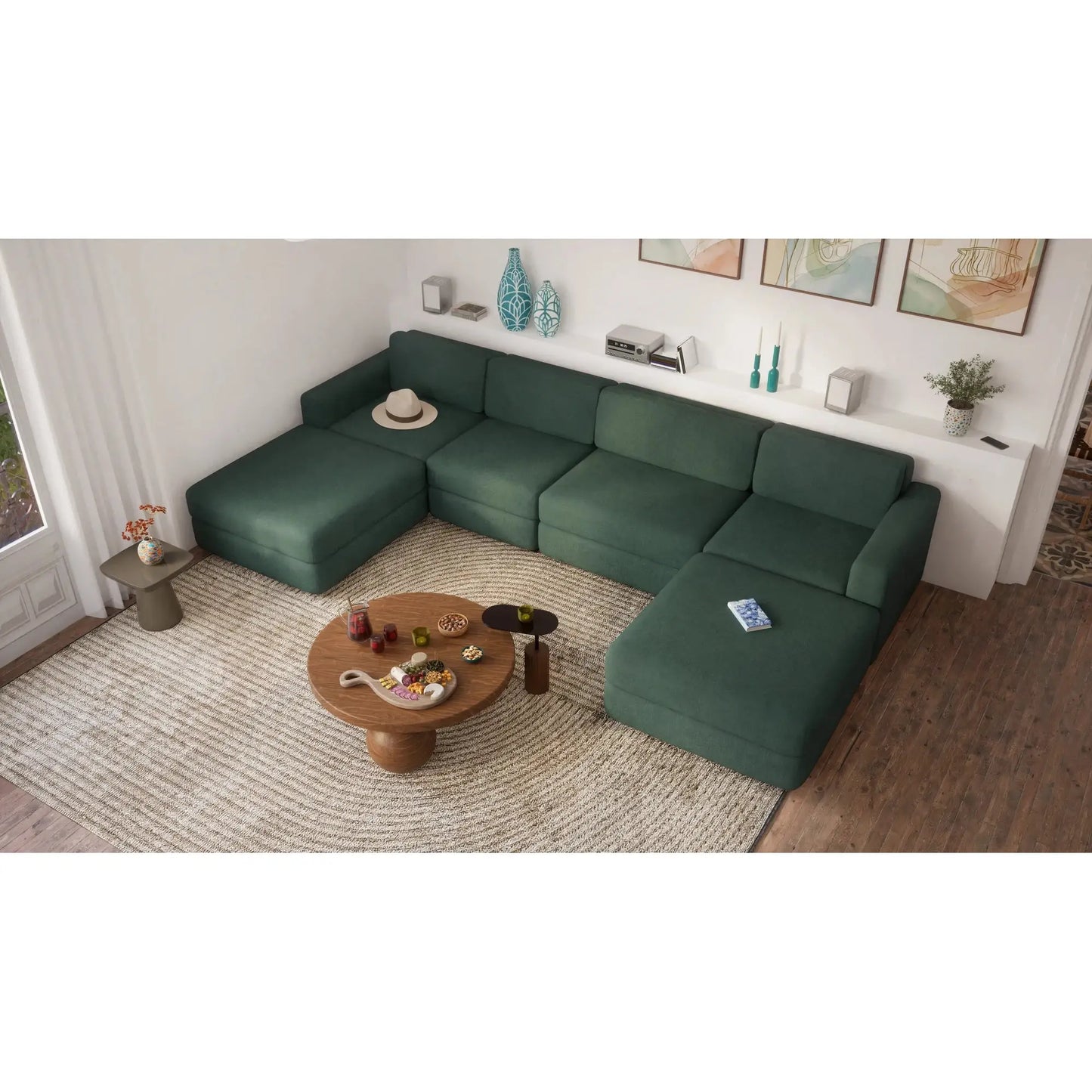 Divano Modulare GRACIA - Modulo Singolo Grande Verde