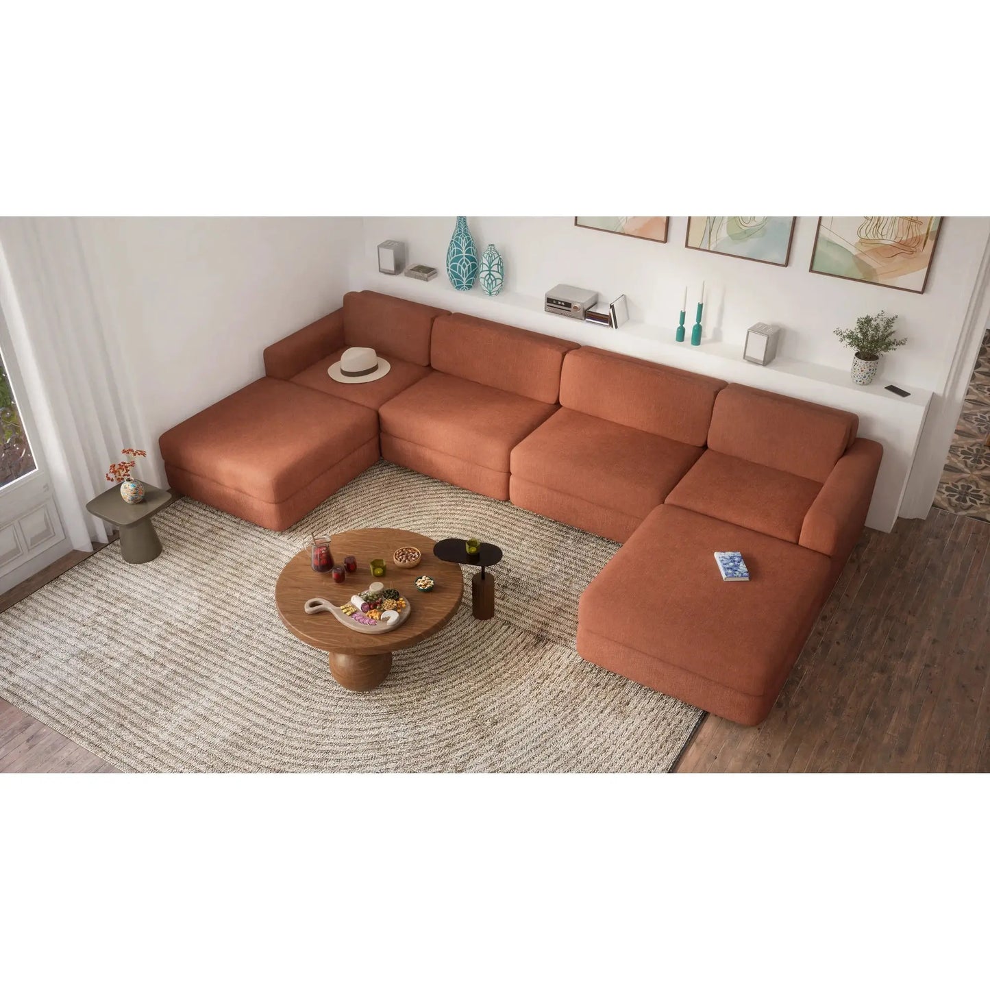 Modulares Sofa GRACIA - Einzelnes großes Modul Terrakotta