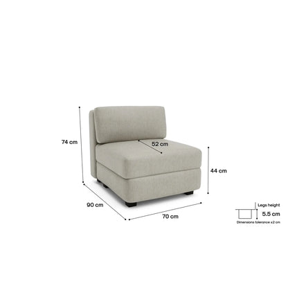 Modulares Sofa GRACIA - Einzelmodul - Beige Grau