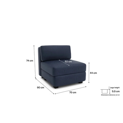 Divano Modulare GRACIA - Modulo Singolo Blu Scuro