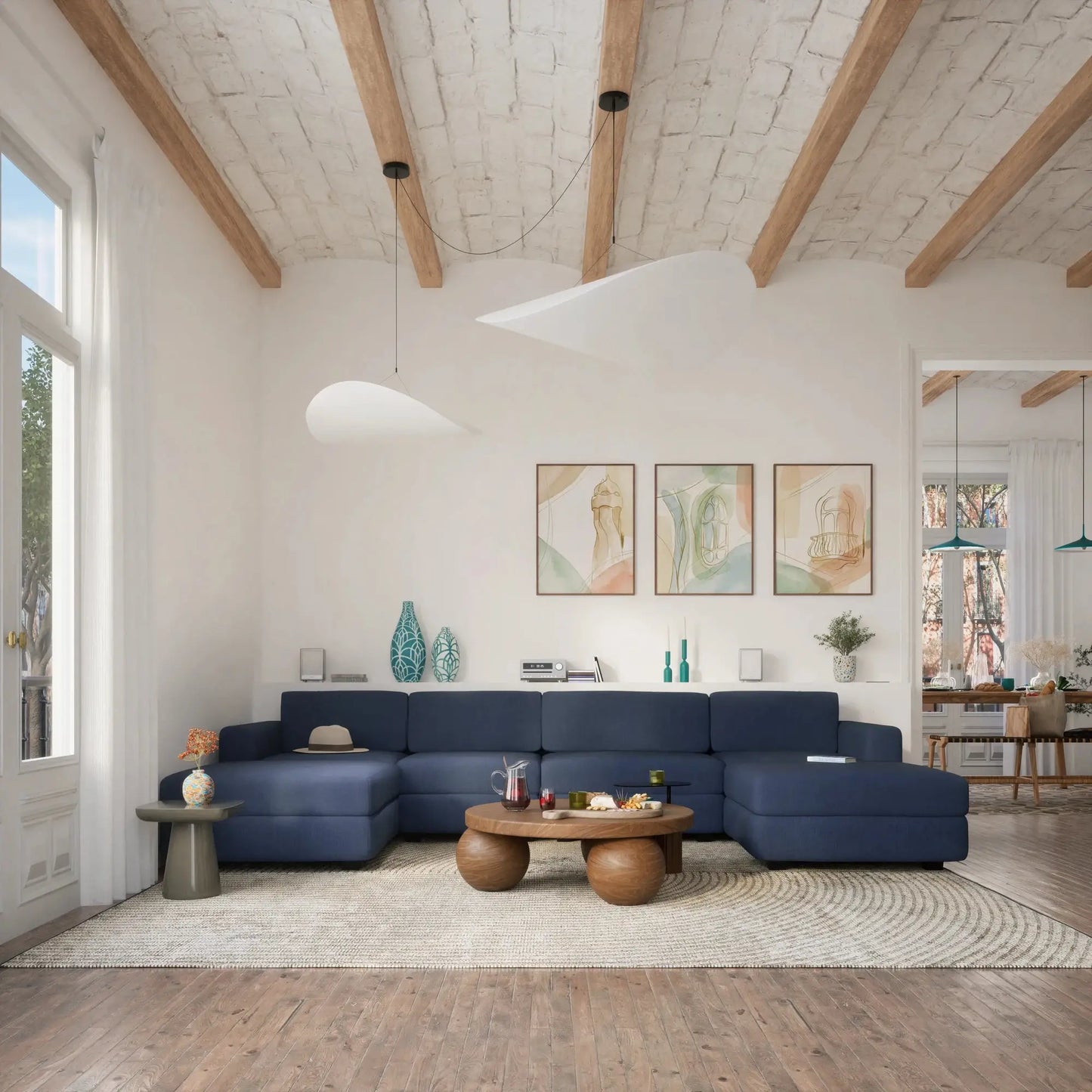Divano Modulare GRACIA - Modulo Singolo Blu Scuro