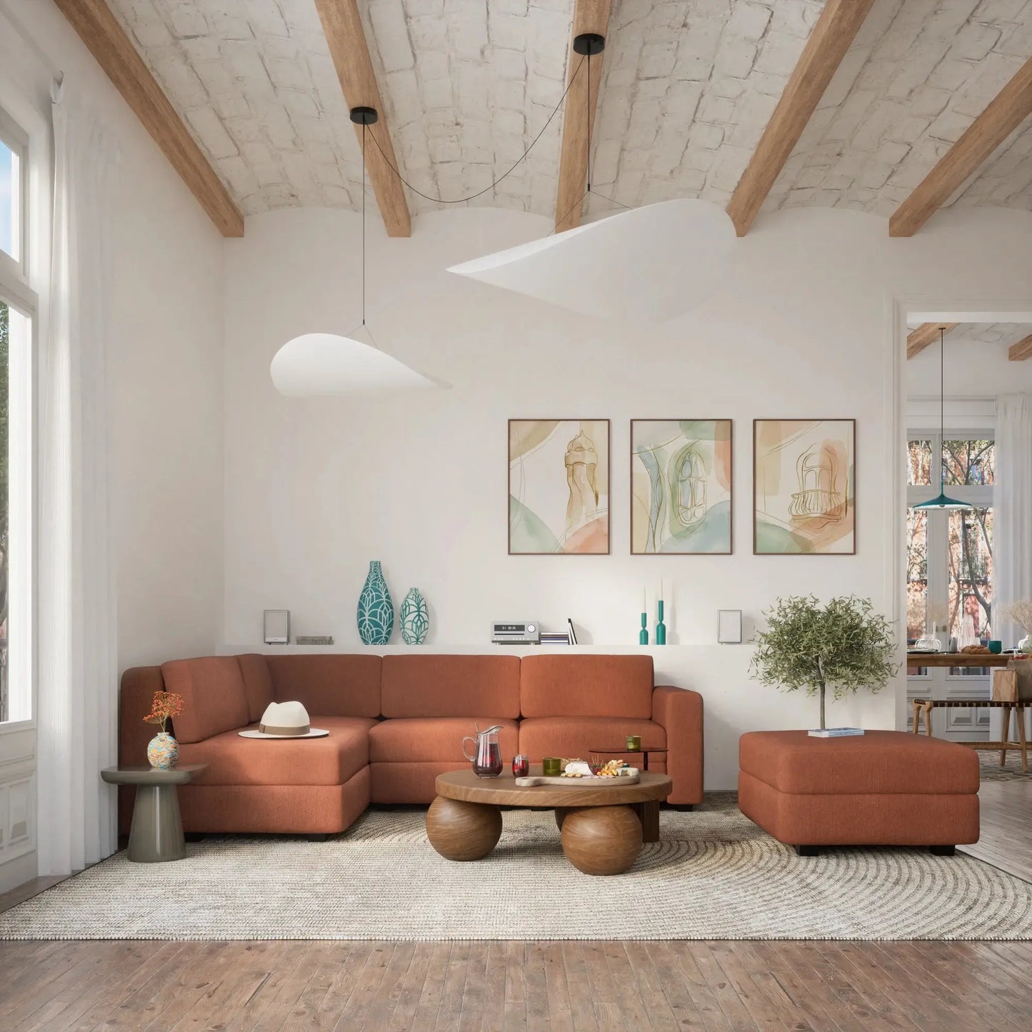 Modulares Sofa GRACIA – Einzelmodul Terrakotta