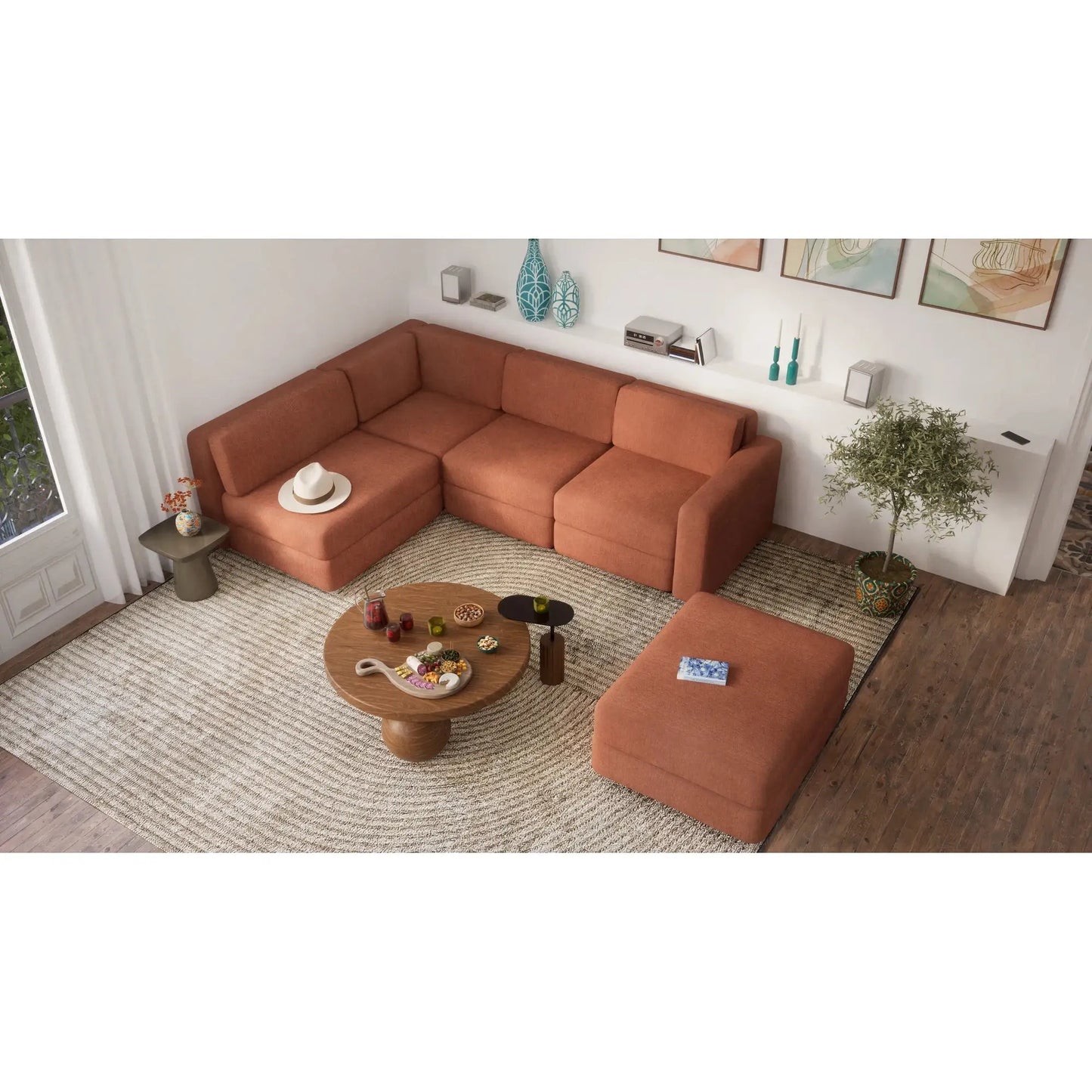 Modulares Sofa GRACIA – Einzelmodul Terrakotta
