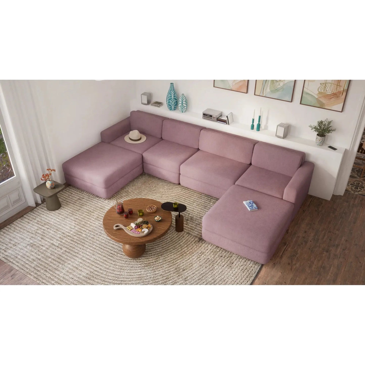 Divano Modulare GRACIA - Modulo Terminale - Rosa Antico
