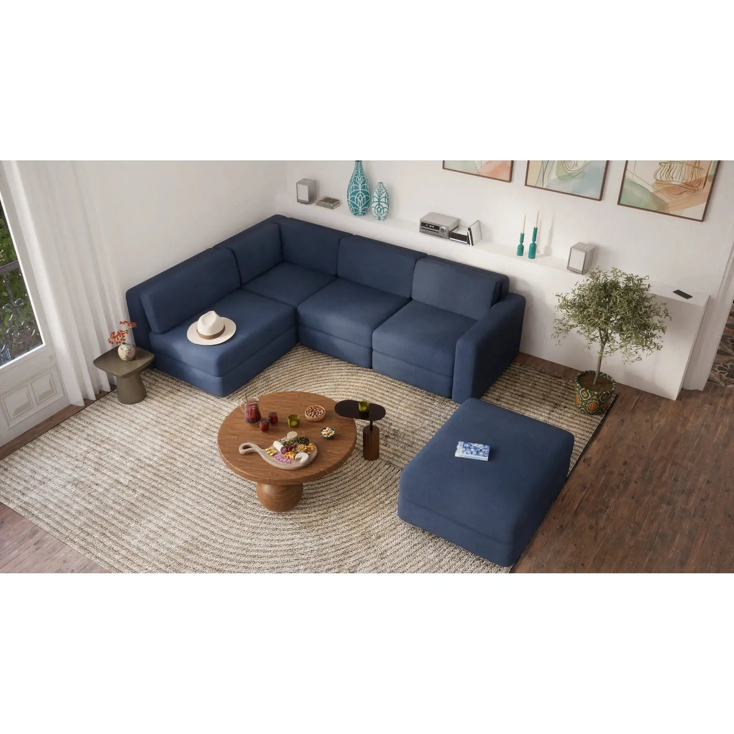 Divano Modulare GRACIA - Modulo Terminale - Blu Scuro
