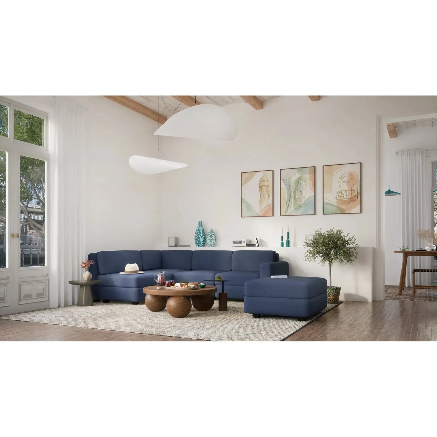 Divano Modulare GRACIA - Modulo Terminale - Blu Scuro