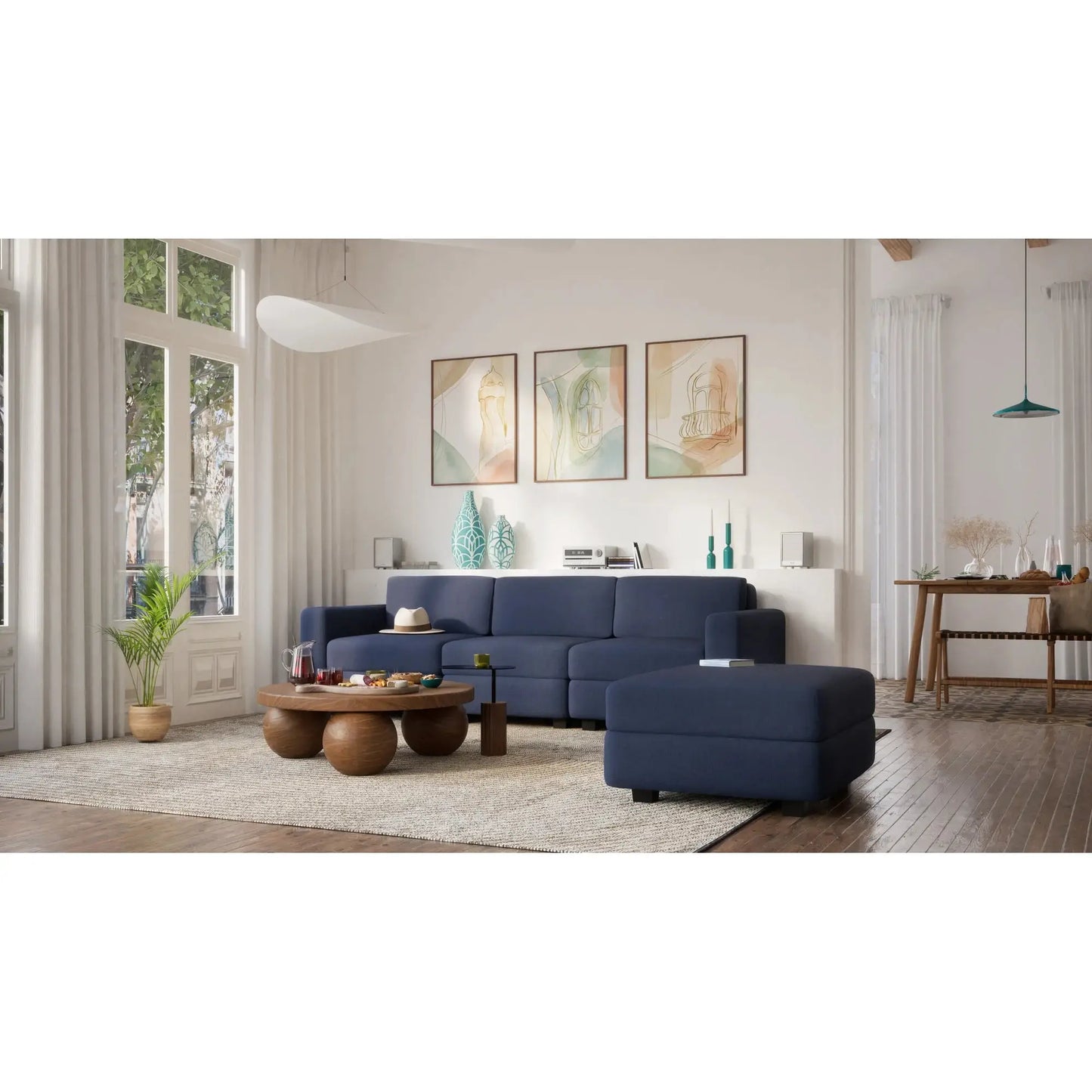 Divano Modulare GRACIA - Modulo Terminale - Blu Scuro