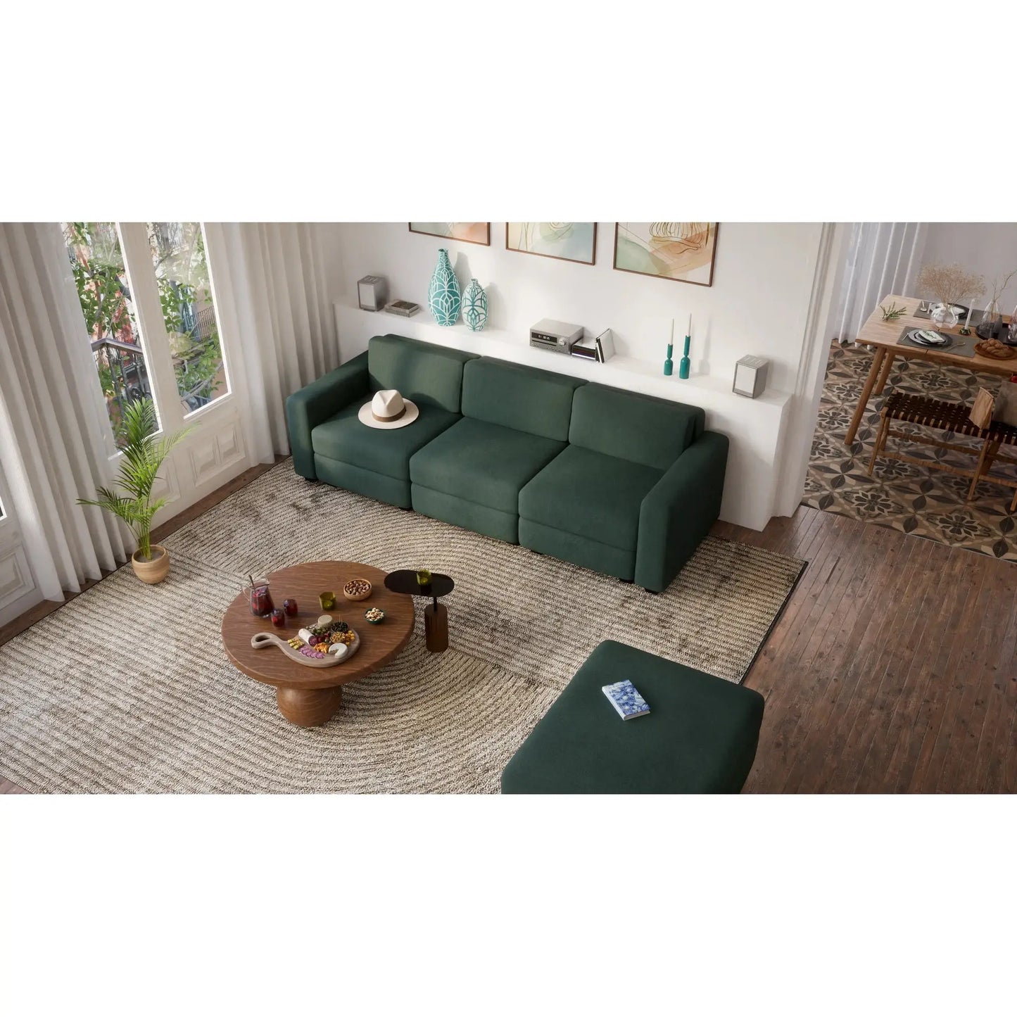 Divano Modulare GRACIA - Modulo Terminale Verde