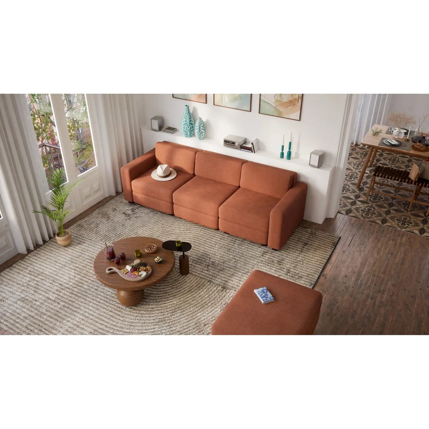 Divano Modulare GRACIA - Modulo Terminale Terracotta