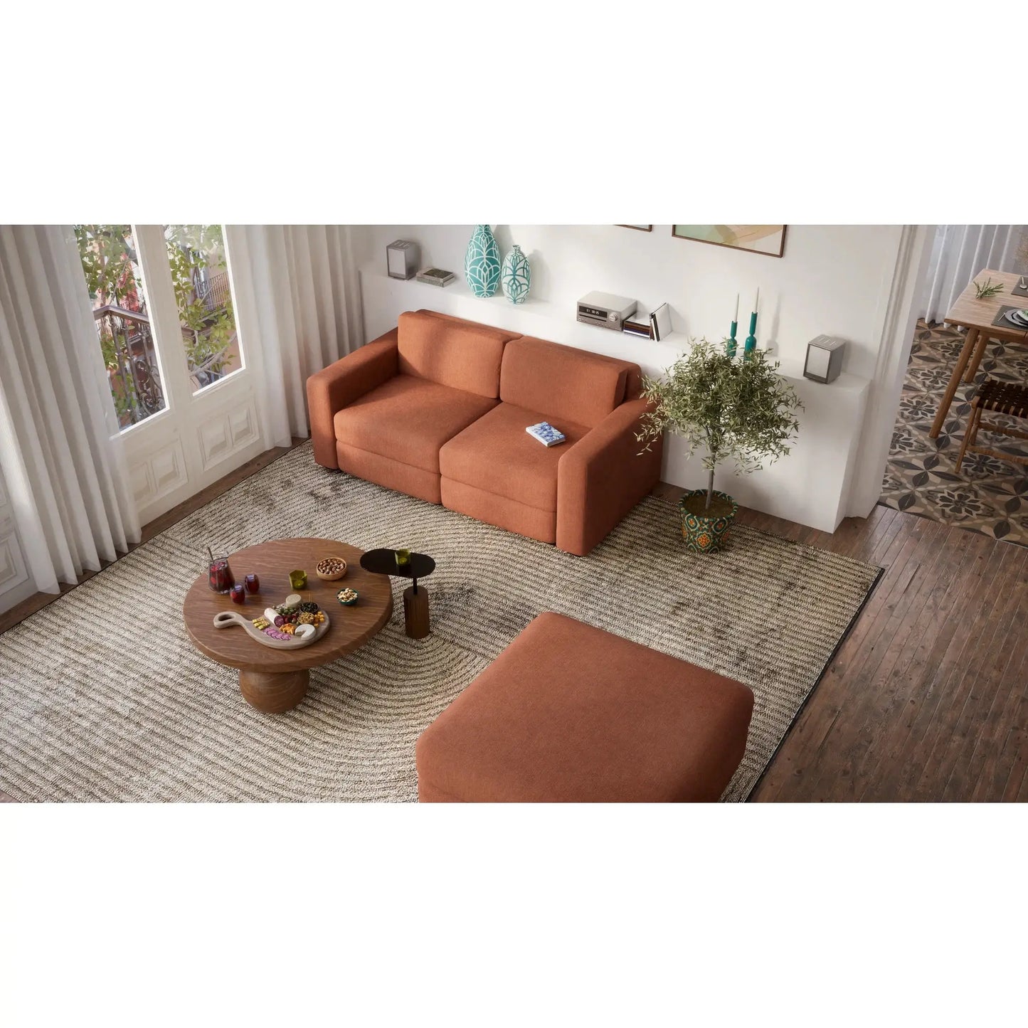 Divano Modulare 2 Posti GRACIA - Terracotta