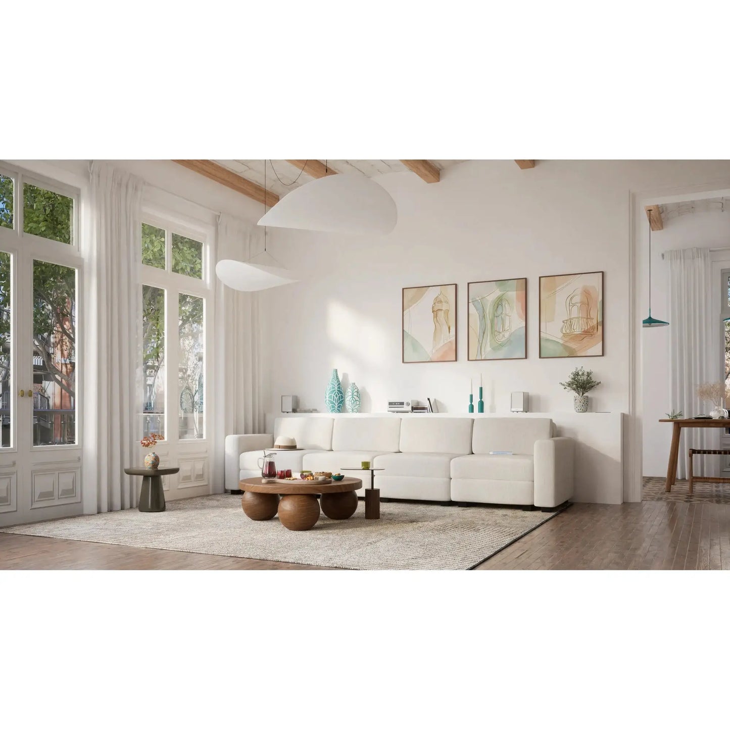 Divano Modulare 4 Posti GRACIA - Crema Beige
