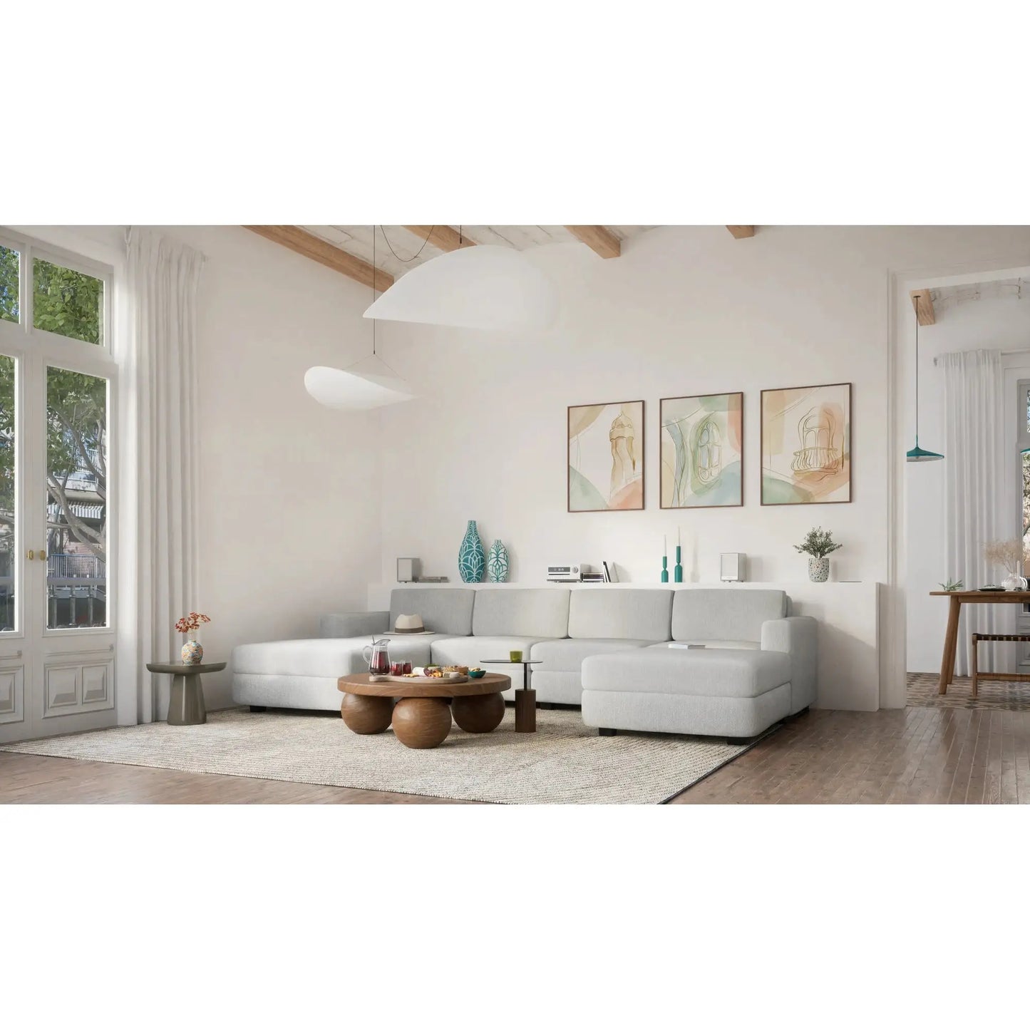 Divano Modulare GRACIA - Forma U 180x320x180 cm - Grigio