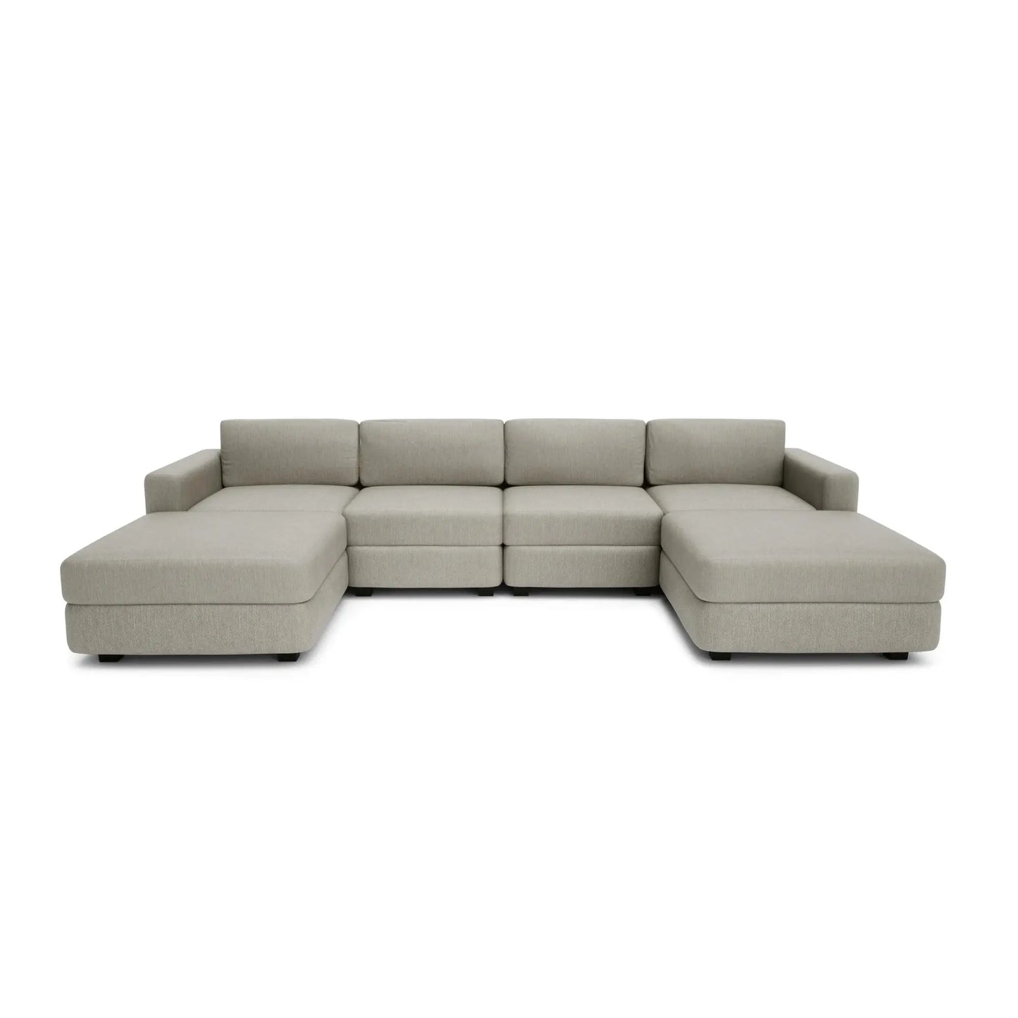 Divano Modulare GRACIA Forma U 180x320x180 Beige Grigio