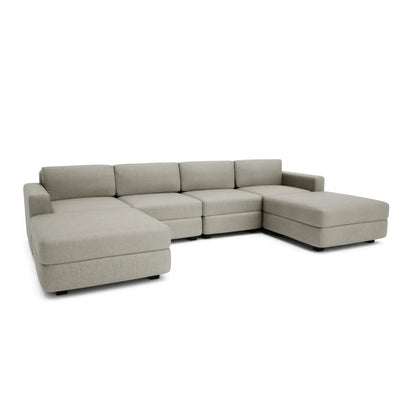 Divano Modulare GRACIA Forma U 180x320x180 Beige Grigio