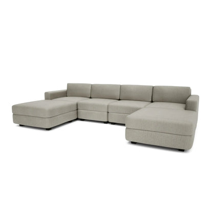 Divano Modulare GRACIA Forma U 180x320x180 Beige Grigio