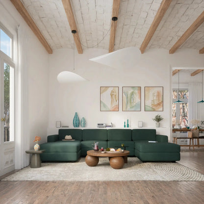 Divano Modulare GRACIA - Forma U 180x320x180 cm - Verde