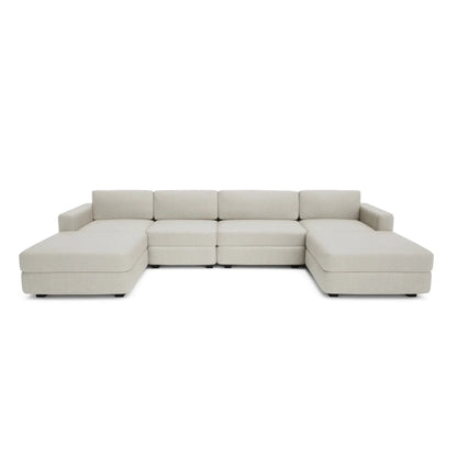 Modulsofa GRACIA – U-förmige Konfiguration Beige-Cremefarben