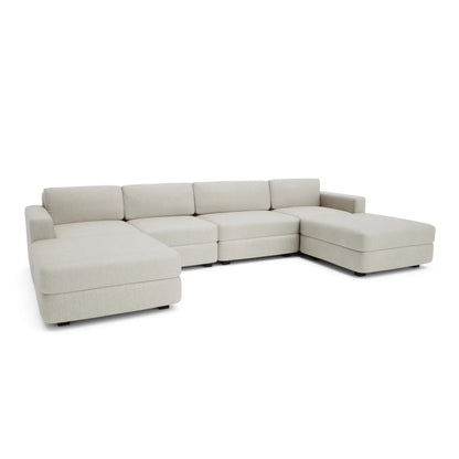 Modulsofa GRACIA – U-förmige Konfiguration Beige-Cremefarben