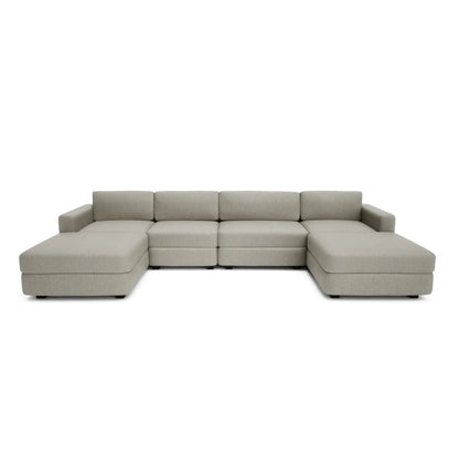Divano Modulare GRACIA - Configurazione a U Beige Grigio