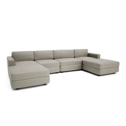 Divano Modulare GRACIA - Configurazione a U Beige Grigio