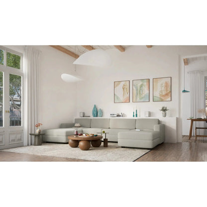 Divano Modulare GRACIA - Configurazione a U Beige Grigio