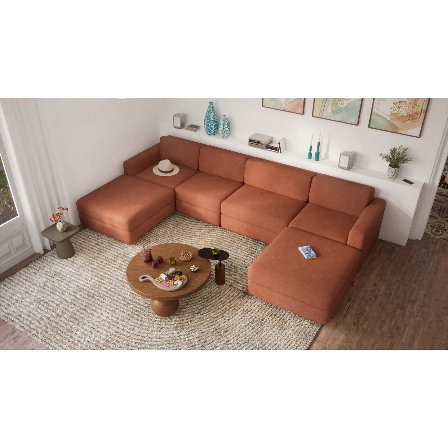 Divano Modulare GRACIA - Configurazione a U Terracotta