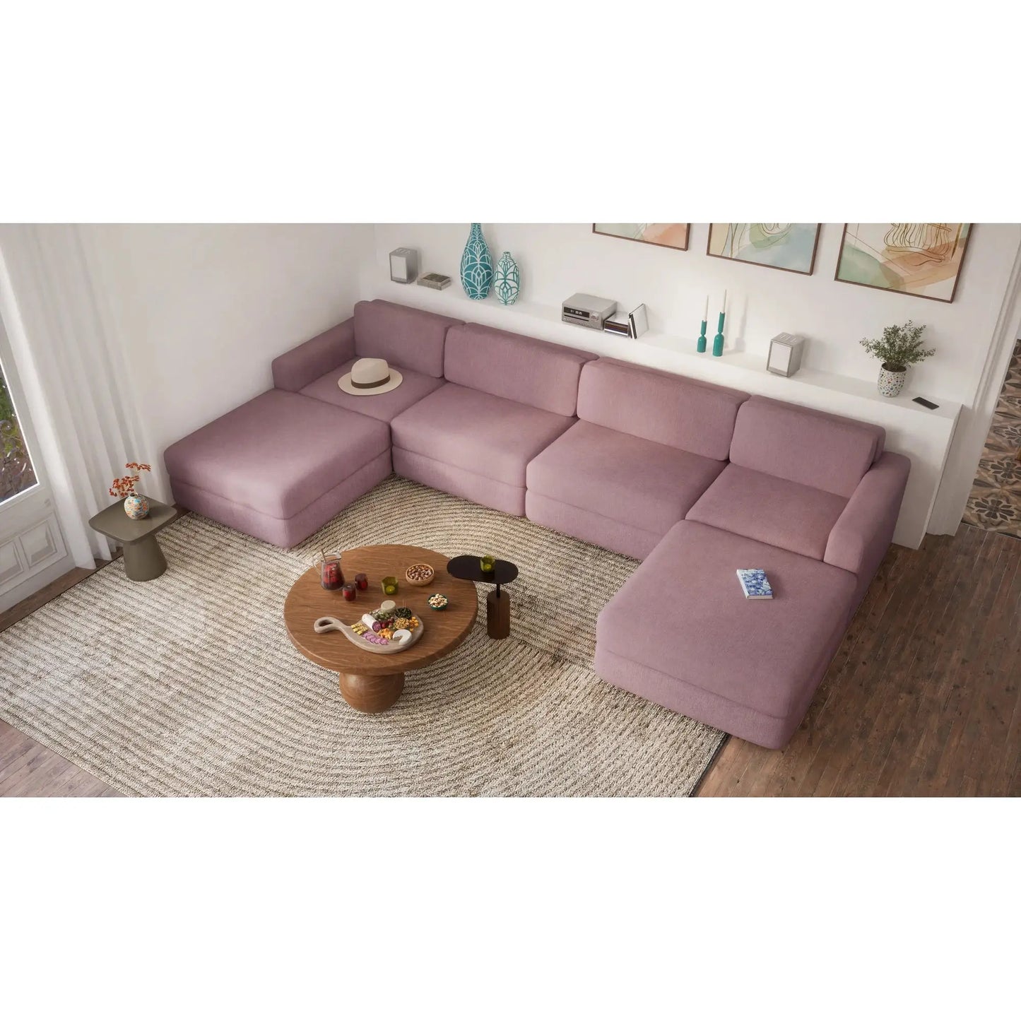 Modulsofa GRACIA U-Form 180x360x180 cm - Altrosa