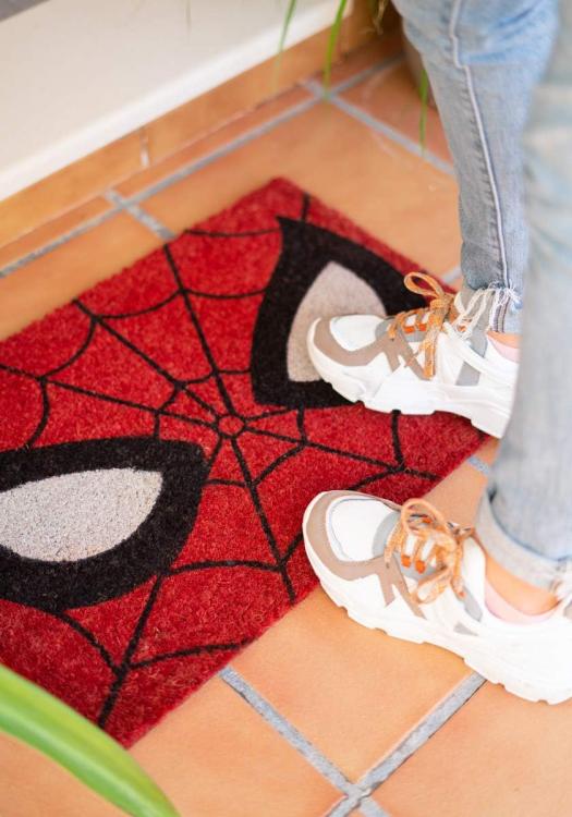 Zerbino Marvel - Spider-Man Rosso Tappeto per Ingresso Esterno o Interno Cameretta Bagno Antiscivolo 40X60 cm
