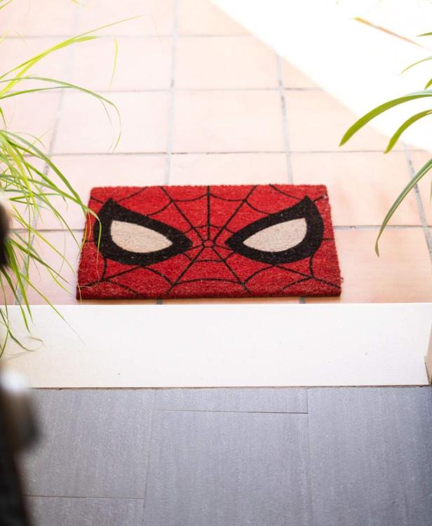 Zerbino Marvel - Spider-Man Rosso Tappeto per Ingresso Esterno o Interno Cameretta Bagno Antiscivolo 40X60 cm