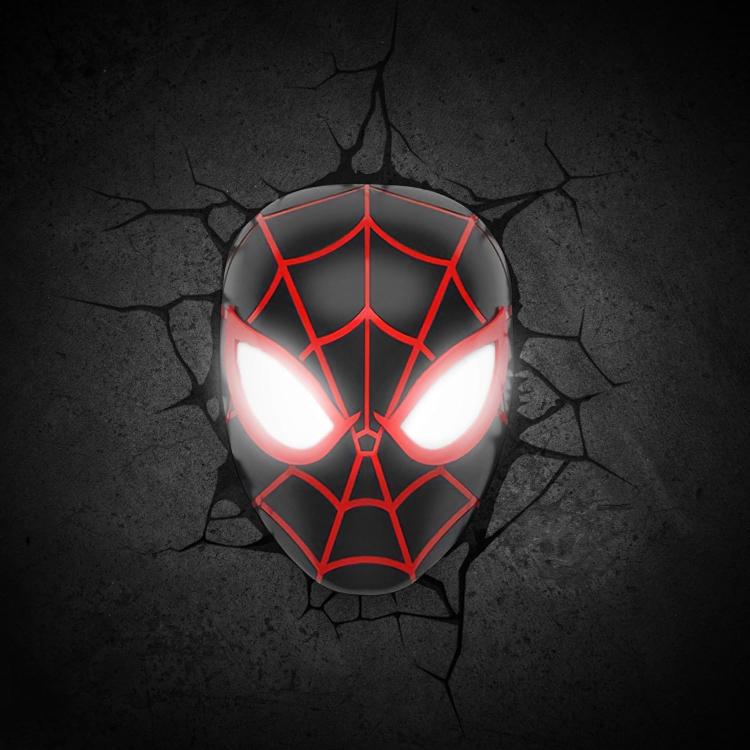 Marvel Wandleuchte Spiderman Miles Morales 3D Deko Lampe LED + Sticker