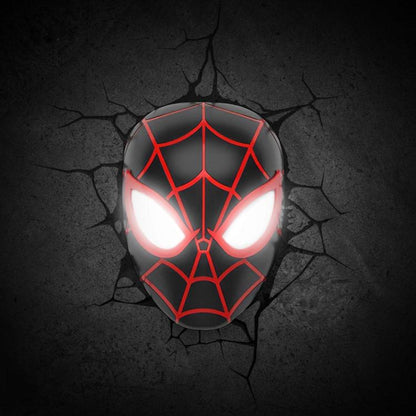 Marvel Wandleuchte Spiderman Miles Morales 3D Deko Lampe LED + Sticker