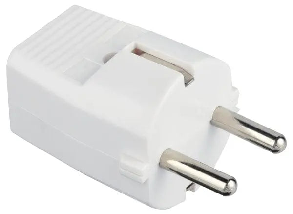 Gerader weißer Schukostecker