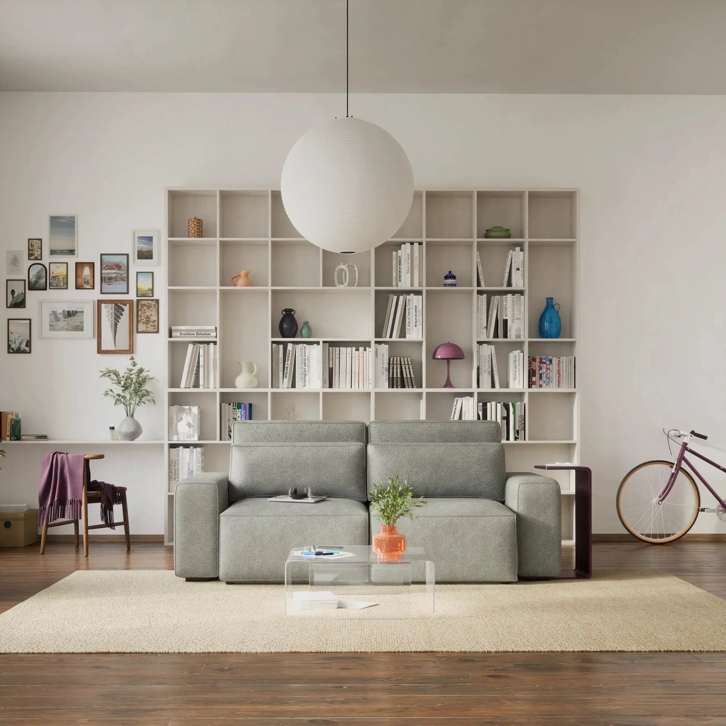 Divano Letto 3 Posti JORDAAN - Grigio Cenere