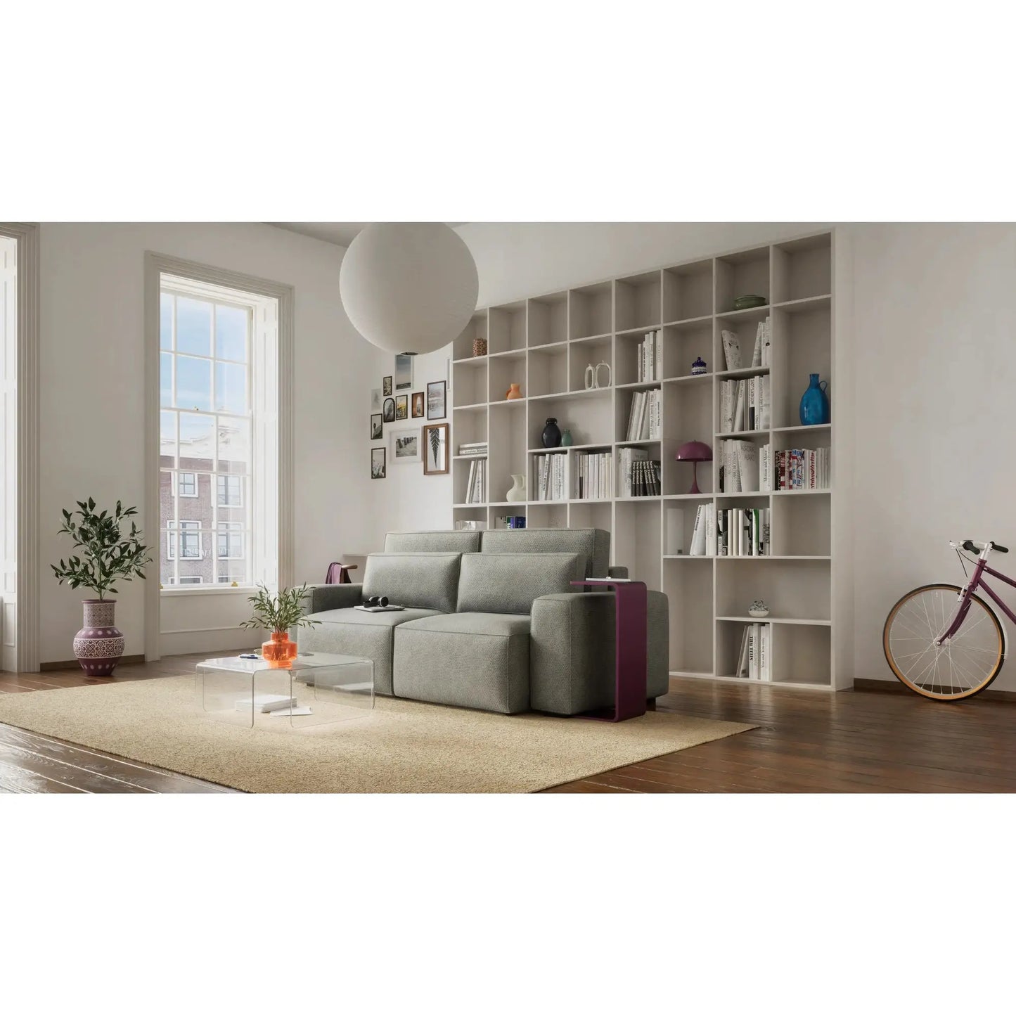 Divano Letto 3 Posti JORDAAN - Grigio Cenere