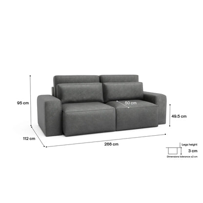 Schlafsofa 3-Sitzer JORDAAN - Grau