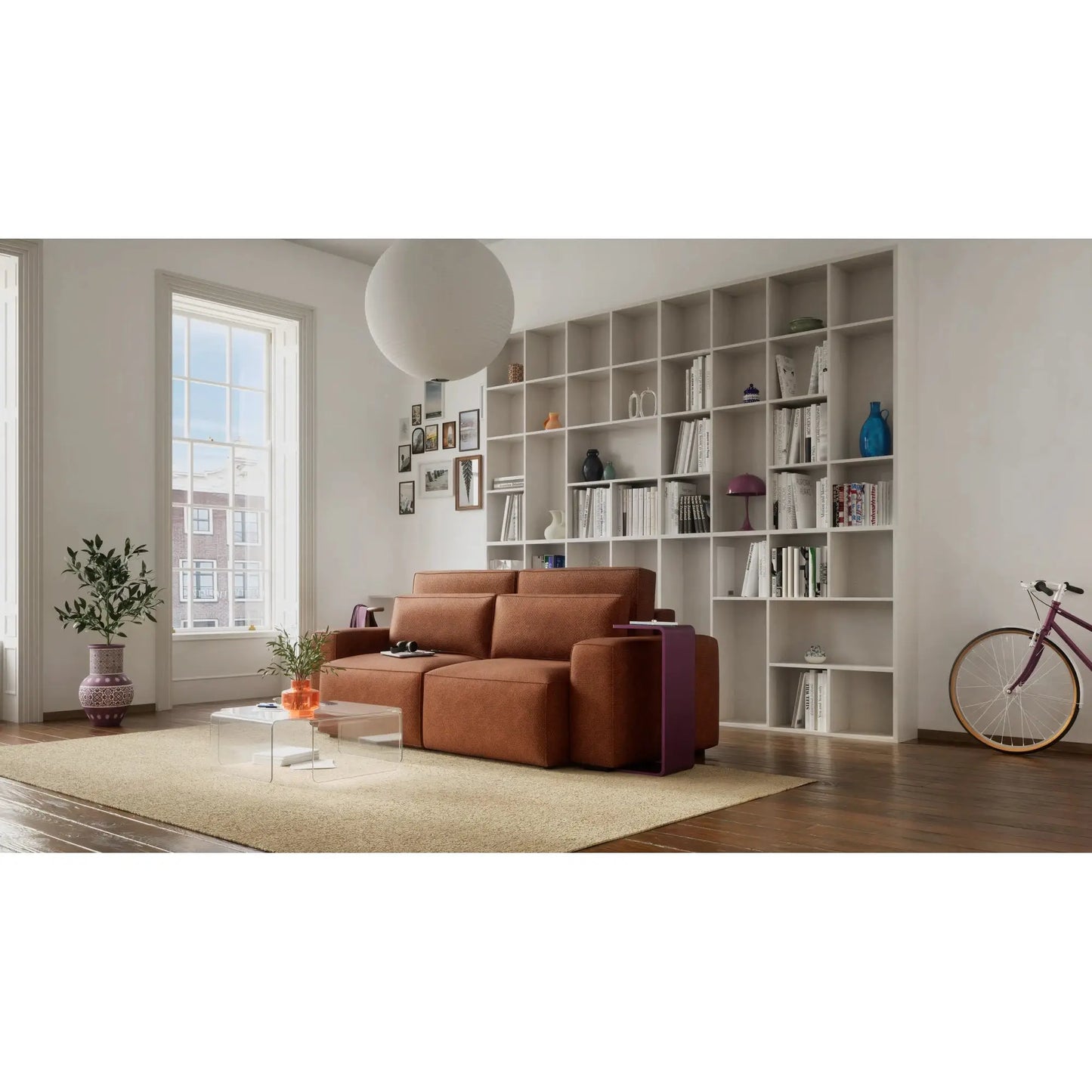 Divano Letto 3 Posti JORDAAN - Mattone
