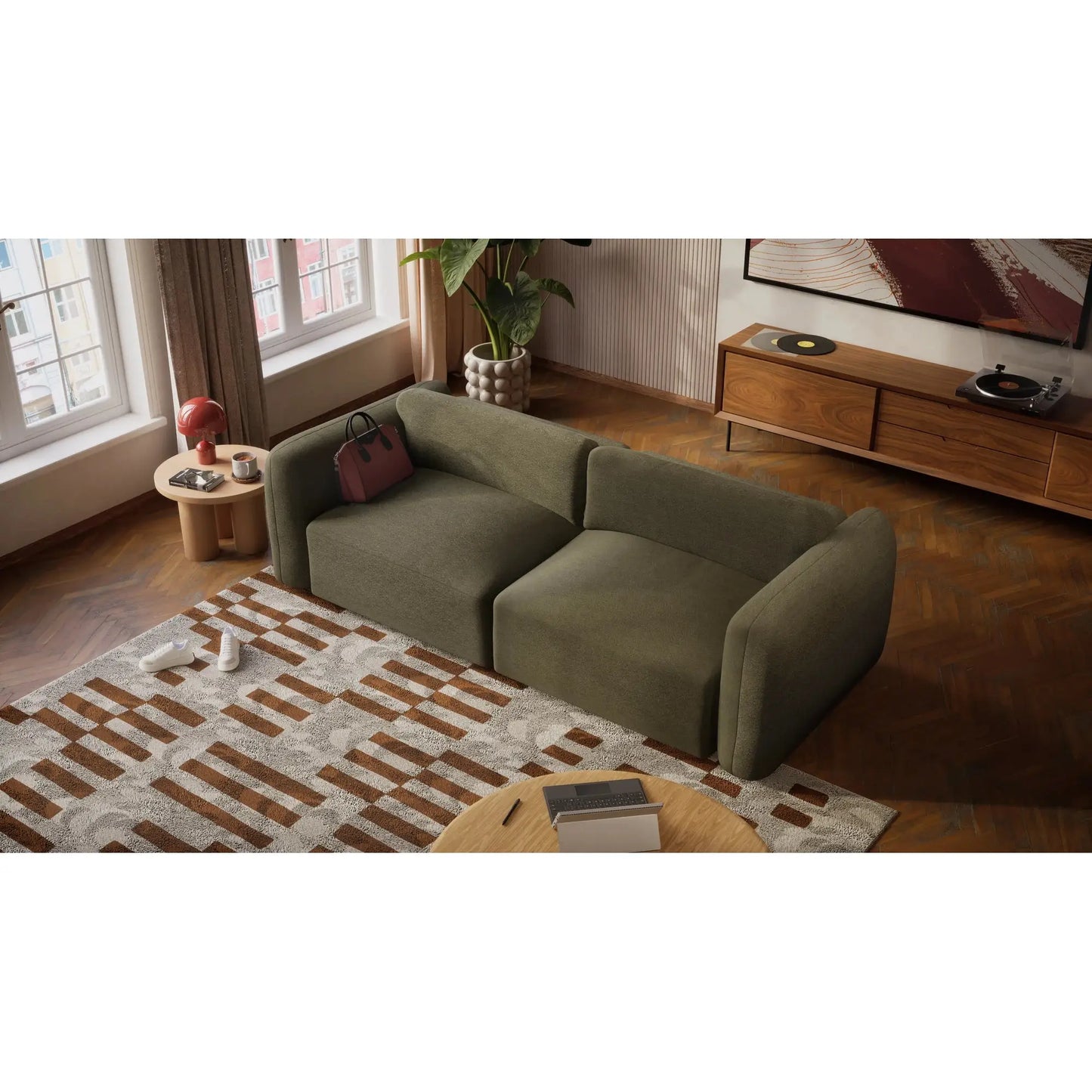 Divano Letto 3 Posti NORREBRO - Verde