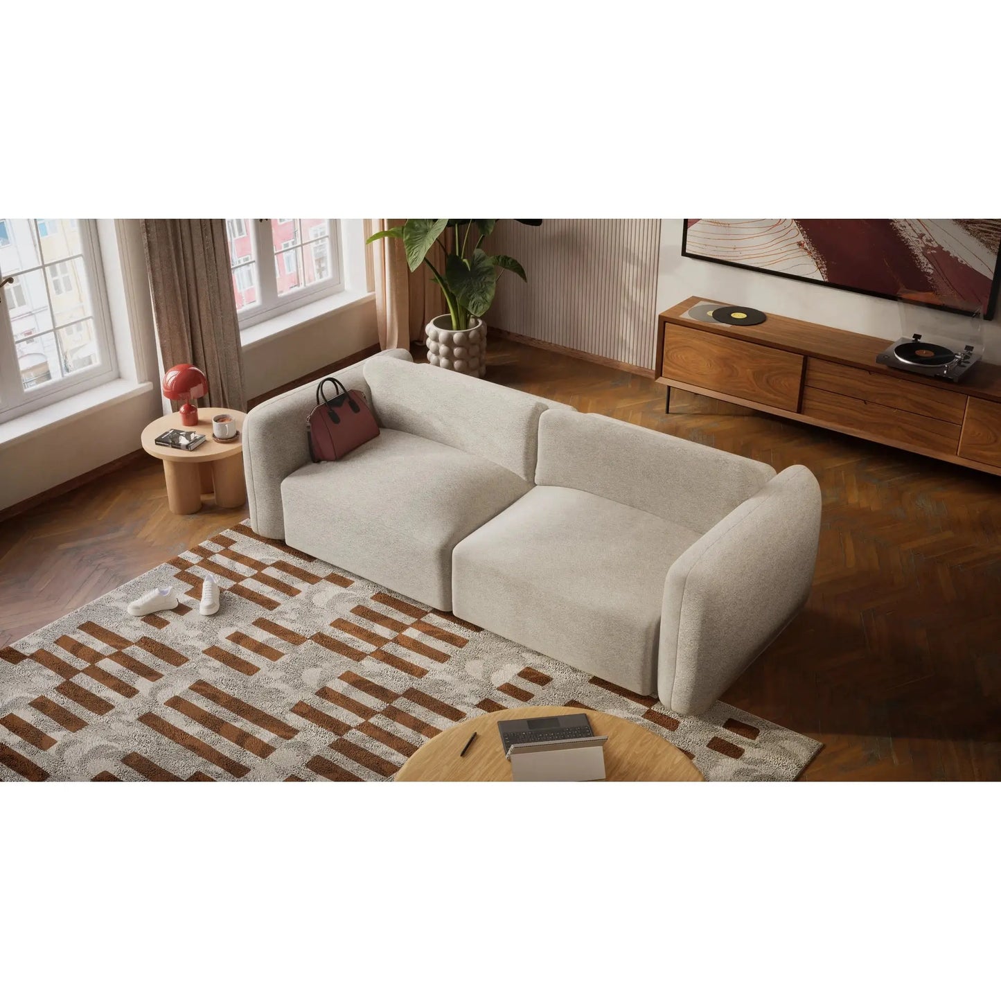 Divano Letto 3 Posti NORREBRO - Beige