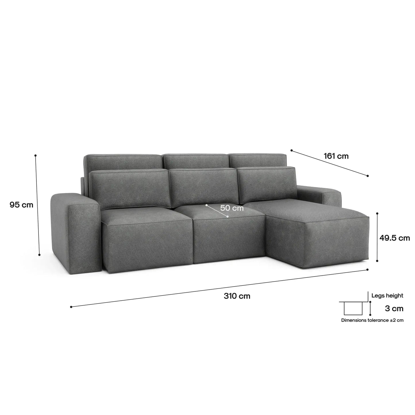 Eckschlafsofa JORDAAN - Grau
