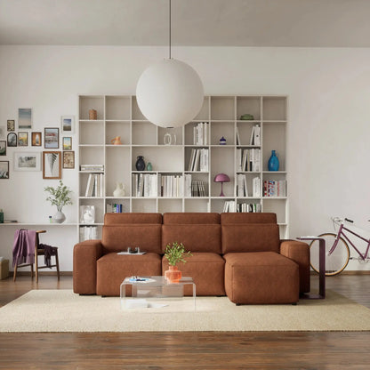 Eckschlafsofa JORDAAN – Ziegelrot