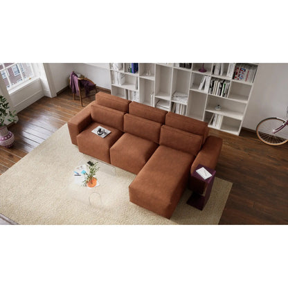 Eckschlafsofa JORDAAN – Ziegelrot